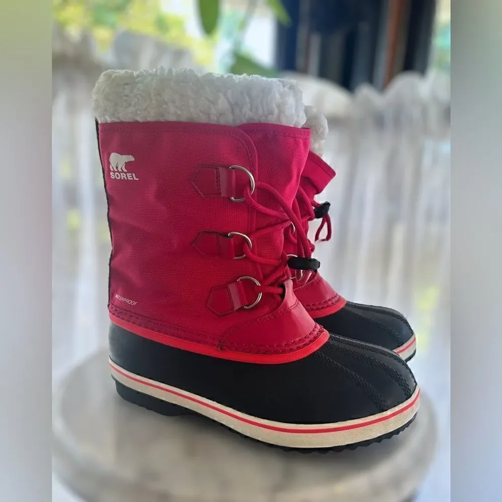 Sorel Yoot Pac Waterproof Nylon Winter Snow Boots Bright Rose Size 4